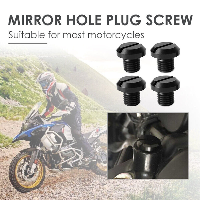 4pcs M10x1.25 CNC Aluminum Motorcycle Mirror Holes Stopper Screw Lock