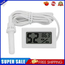 Digital LCD Thermometer Hygrometer Probe Temperature Humidity Gauge (White)