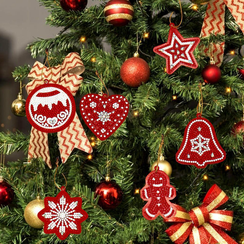 10pcs Single-side Special Shape Diamond Painting Handmade Christmas Tree Pendant