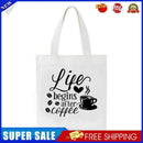 Letter coffee cup Printed Canvas Tote Bag (35*38cm)