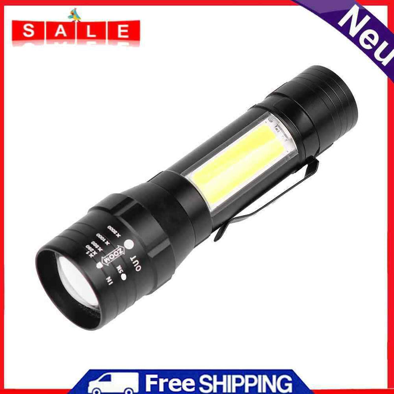 Zoom T6+COB LED Flashlight, USB Rechargeable, 4 Modes, IP44 Waterproof