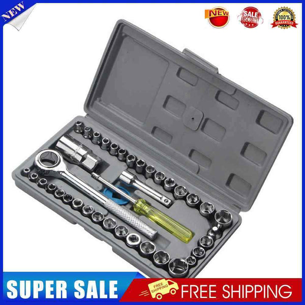 40pcs/set Ratchet Wrench Socket Spanner Automobile Car Disassembly Repair Tool