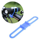 Silicone Strap Bike Torch Band Flashlight Clip Bicycle Light Holder (Blue)