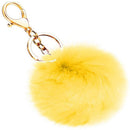 Fashion Brand Fluffy Rabbit Fur Pompom Ball Cars Charm Key Chain for Women Gi