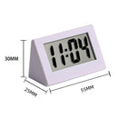 Mini LCD Digital Electronic Desktop Time Clocks Silent Desk Clocks (White)