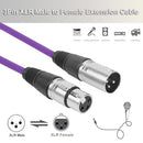 1m XLR 3Pin Cable Male to Female Shielded Microphone Wire Cord (Purple) Newly