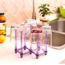 Glass Cup Bottle Drying Rack Drainer Shelf Holder Kitchen Organizer(Purple)