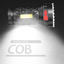 USB Rechargeable 7LED+COB Flashlight Camping Hiking 400LM Spotlight Lamp Light