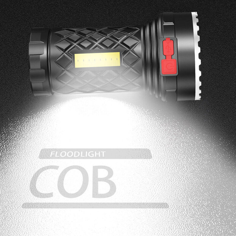 USB Rechargeable 7LED+COB Flashlight Camping Hiking 400LM Spotlight Lamp Light