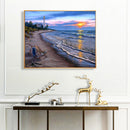 Beach Sunset Oil Paint By Numbers Kit DIY Acrylic Painting on Canvas Crafts