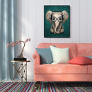 Hand Painted Craft Painting By Numbers DIY Music Elephant Digital Oil Picture