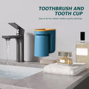 Toothbrush Holder Wall Mounted Adhesive Toothpaste Stand for Shower (Blue) Newly