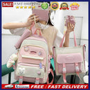 5pcs Canvas Backpacks Combo Set School Book Pack Pencil Bag Travel Work Bagpacks