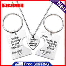 Akaddy 3pcs / Set Dad Girl Mom Hanging Love Necklace + 2 Keychain