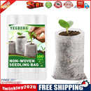 100x Biodegradable Seedling Nursery Bags Non-Woven Plants Pot Grow Pouch
