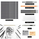 Eraser Roll Up Case Artist Sketch Drawing Pencils Set Kit Art Painting Supplies
