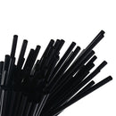 100PCS Tea Cocktail Long Coffee Barware Drinking Straw Straight Black Plastic