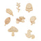 Decoration Mixed Wooden Craft Scrapbooking Squirrel Leaves Shape Mushroom