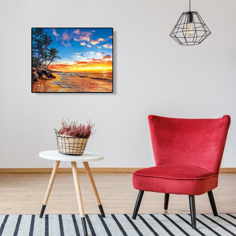 Painting By Numbers Sea Scenery DIY Oil Coloring Landscape Drawing Pictures