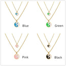 Women Girls Jewelry Tai Chi Round Love Choker Pendant Clavicle Chain Necklace