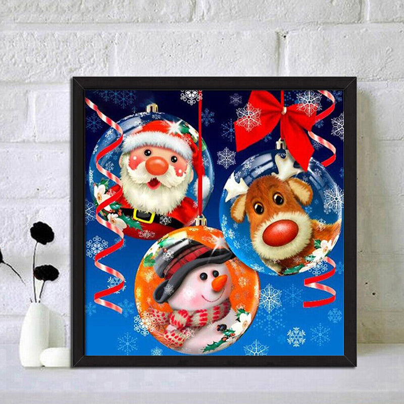 Full Drill Round Diamond Painting 5D DIY Snowman Elk Cross Stitch Embroidery Kit