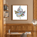 Winter Maple Leaf Frameless Picture Oil Paint By Numbers Hand Painted Picture