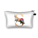 Cosmetic bag/toiletry bag, motif: Alphabet, flowers, 22 x 13 cm