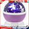 Rotary USB LED Night Light Star Projector Battery Kid Bedroom Lamp (Purple)
