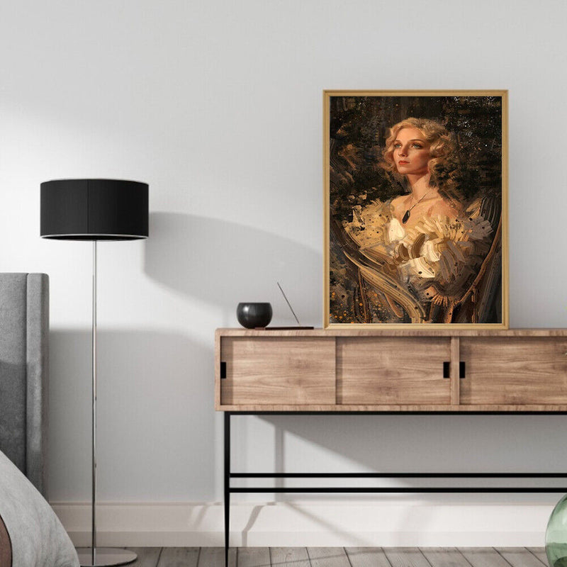 Oil Paint By Numbers Picture DIY Drawing Painting Beauty Lady Drawing Canvas