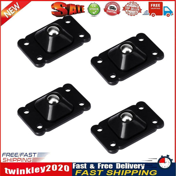 4pcs Stainless Steel Self-Adhesive Universal Pulley Caster Pulleys (Black) Newly
