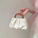 Korean Cloud Clutch Bag Pleated Handbag Women PU Solid Small Purse Crossbody Bag