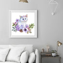 Flower Cat Oil Paint By Numbers Kits Canvas Picture Wall Art DIY Craft Colo