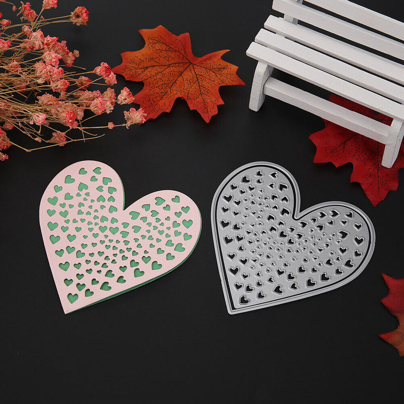 2pcs Love Heart Cutting Die Stencil DIY Scrapbooking Photo Album Cards Handmade