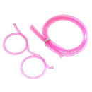 Flexible Soft Plastic Glasses Straw Kids Party Unique Drinking Tube (Pink) Newly
