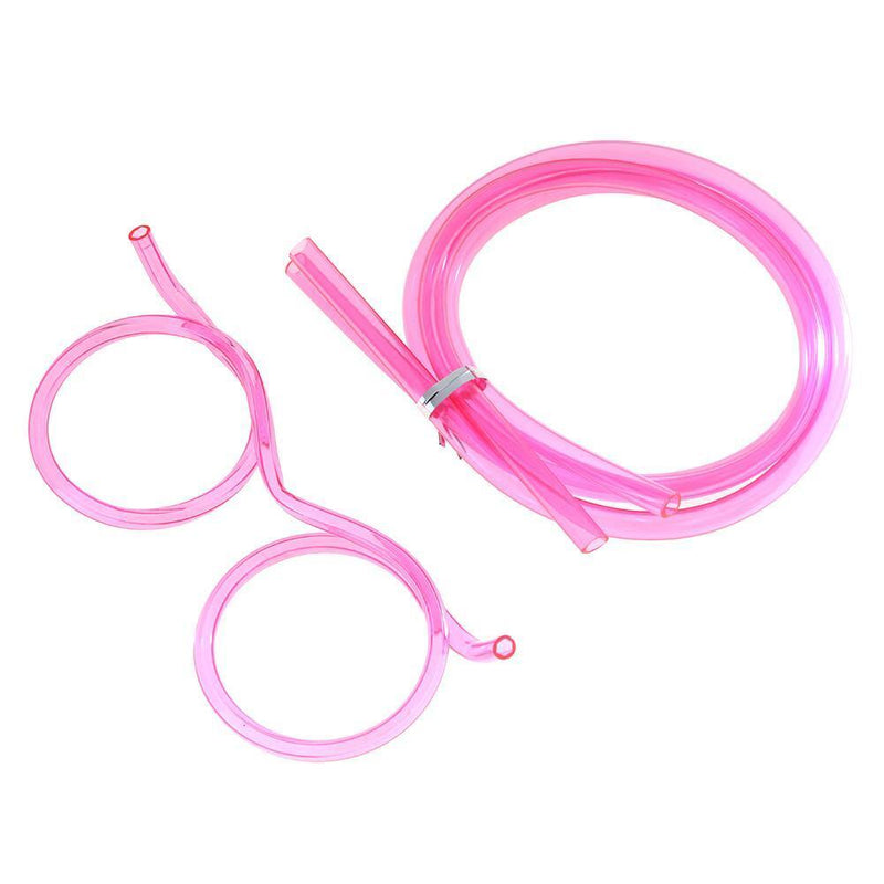 Flexible Soft Plastic Glasses Straw Kids Party Unique Drinking Tube (Pink) Newly