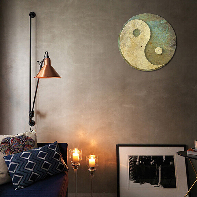 Round Yin and Yang Metal Plate Tin Sign Poster Plate Wall Home Decor Iron Paint