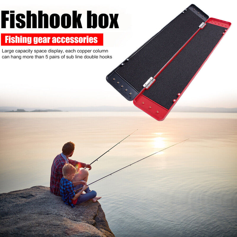 Fishing Rig Hook Tackle Box Fish Gear Storage Case (Black Red 450x90x30mm) Newly