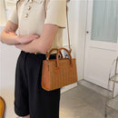 Straw Beach Tote Shoulder Bags Women Hand-Woven Leather Crossbody Handbag Purse
