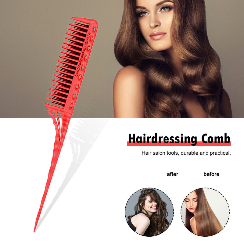 Durable Hairdressing Comb Dyeing Brush Plastic Pointed Tail Hair Styling Comb