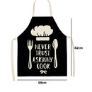 Kitchen Utensil Print Linen Apron Waterproof Home Cooking Bibs (82x68cm)
