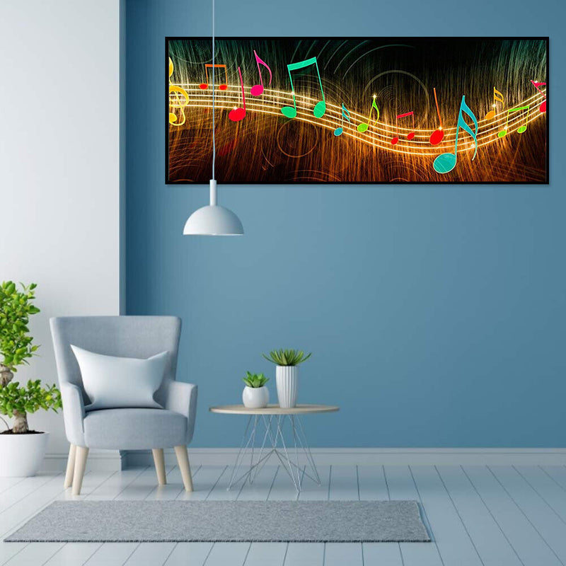 80x30cm 5D DIY Full Round Drill Diamond Painting Music Note Abstract Home Decor