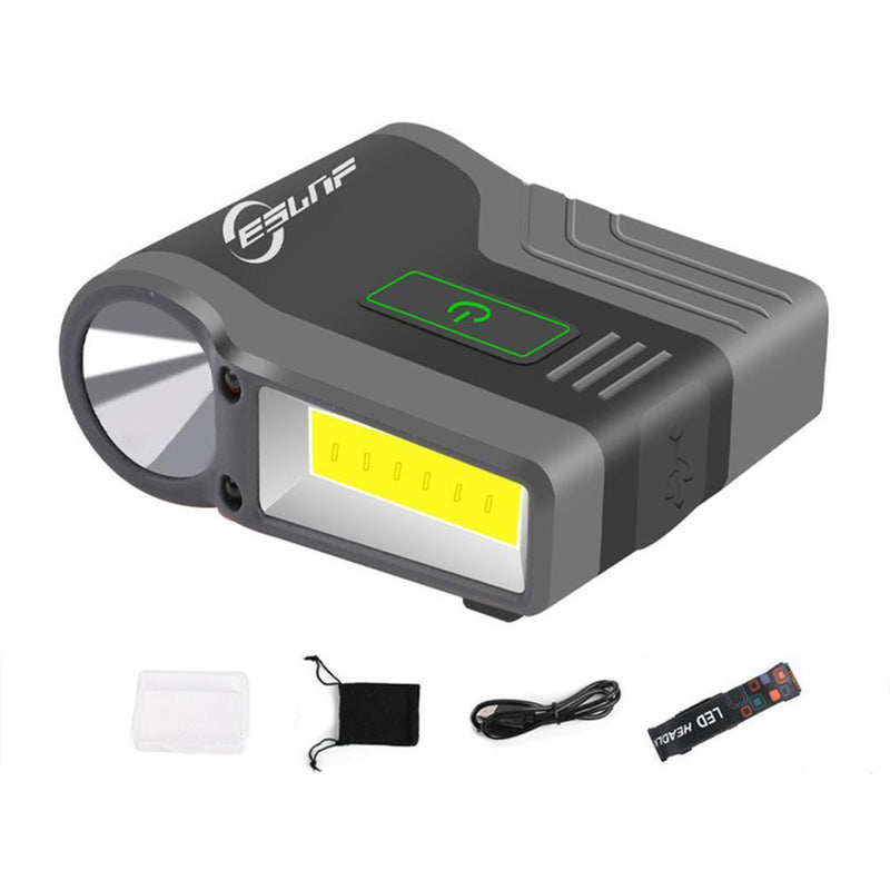 Waterproof COB LED Induction Headlights Plug-in Sports Lights (Orange)