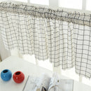 Short Curtain Shading Curtains Home Decor for Window Screen (White Grid)