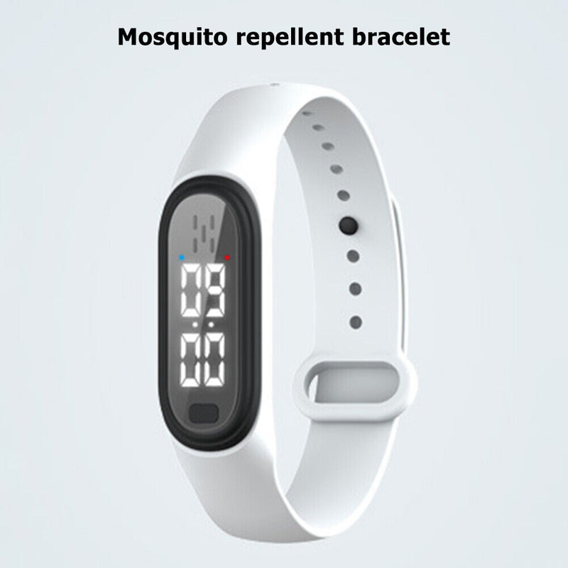 Q2 Ultrasonic Mosquito Repellent Watch Anti Pest Bug Drive Bracelet (White)
