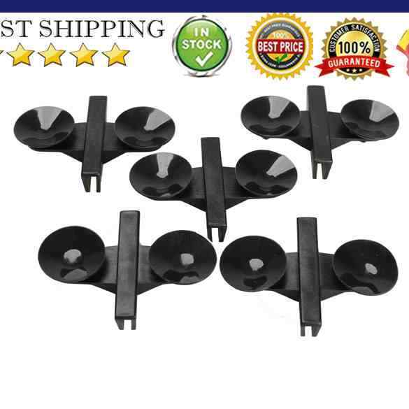 5x Black Plastic Divider Sheet Holder Suction Cups for Aquarium Fish Tank