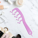 Z Shape Hair Slit Comb Curly Bangs Styling Puff Hair Brush Beauty (Purple)