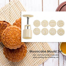 9pcs Round Mooncake Mold Hand Press Emoticon Shape Mould DIY Kitchen Baking