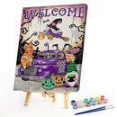 Frameless Oil Paint By Numbers Purple Gnome DIY Canvas Picture Craft Kit