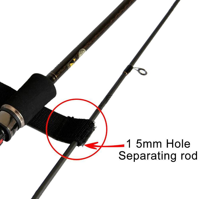 2pcs Fishing Rod Covers Pole Glove Protector+Tie Wrapping Band Belt (Black)