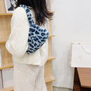 Animal Pattern Underarm Bag Women Mini Plush Shoulder Handbags Purse (12)